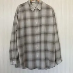 GU チェック柄 長袖シャツ XL シアーシャツ　夏　大きめ