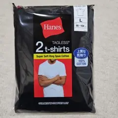 Hanes ヘインズ 2枚組 クルーネック Tシャツ 半袖 ブラック L