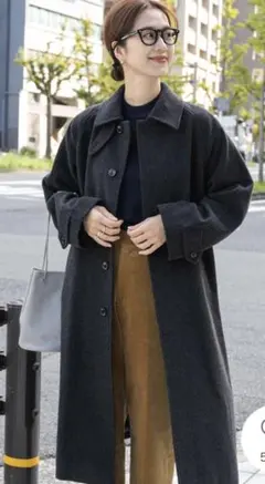 URBAN RESEARCHDOORS バルマカンコート杢グレーM ウール100