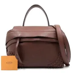 【極美品】トッズ 2way ウェーブ ハンド ショルダーバッグ レザー スタッズ