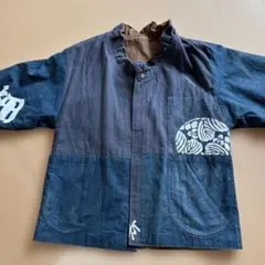 古布 羽織り ジャケット フリル襟 パッチワーク