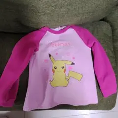【120サイズ】ポケモン 長袖パジャマ　ピカチュウ ピンク