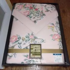 新品　日本の心　綿毛布　ピンク系