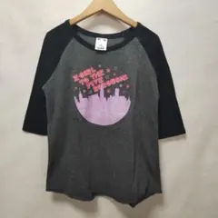 x-girl レディースグレーX黒5-7分袖ラグランスリーブTシャツsize:1