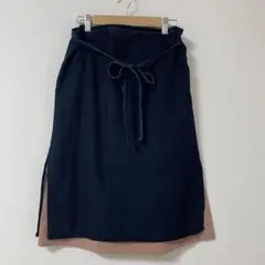 パラスパレス インディゴオーバースコート付き ひざ丈スカートのサムネイル