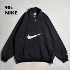 90s NIKE ナイロンプルオーバー　ブラック　ハーフジップ　短丈　00s 90s NIKE ナイロンプルオーバー ブラック ハーフジップ 短丈 00s
