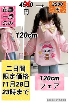 ラブブデザインの120サイズ 女の子用中綿入り暖かい　ジャケット期間限定値下げ中