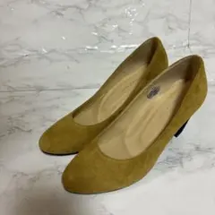 ノイエ★22.0 イエロー　本革　新品未使用　日本製　スエード パンプス