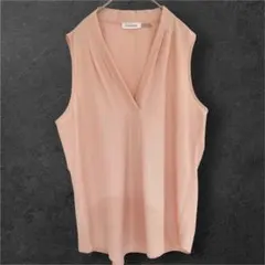 カルバンクライン ノースリーブブラウス XL ピンク Vネック 大きいサイズ