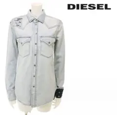 【ほぼ未使用】DIESEL　ディーゼル　デニムシャツ　ダメージ加工
