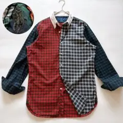 激レア✨裾マチポニー ラルフローレン クレイジーパターン チェックシャツ L相当