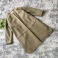 chocol raffine robe【F】カーキ色 フリース風 ロング コート