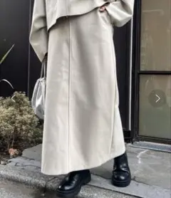 チャオパニックティピー メルトン Iライン スカート タイト ロング ベージュ