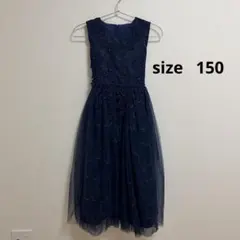 美品　キッズ フォーマルドレス ネイビー 発表会 結婚式のサムネイル