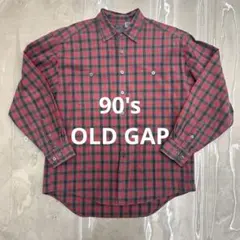 90s OLD GAP チェック シャツ 台湾製 レギュラーカラー USA 古着