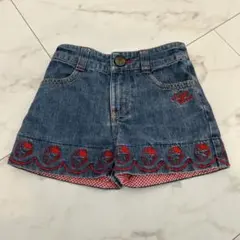メゾピアノ　いちご刺繍　110cm デニムショートパンツ　かわいい　おしゃれ