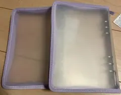 ダイソー 6リングファスナーケース 2個セット(パープル）