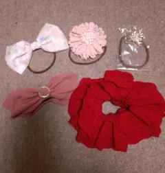 ヘアアクセサリー 5点セット ヘアゴム シュシュ