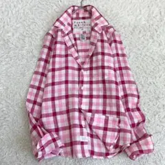 極美品✨フランクアンドアイリーン リネン100 麻 バリー 長袖シャツ ピンク