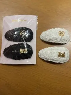 Rosé Muse tweed chubby hair pin set 黒/白のサムネイル