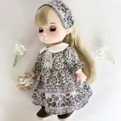 S1286メルちゃんソランちゃんハンドメイド服ワンピースヘアバンド付き