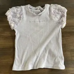 リブ編みフリル袖Tシャツ 110サイズ