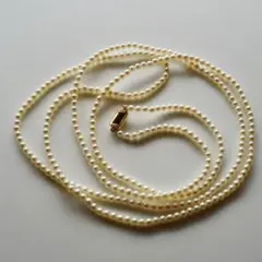 新品未使用　あこや真珠　本真珠　ベビー　超ロング ネックレス アイボリー　N