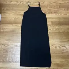 ブラック キャミワンピース ロング丈