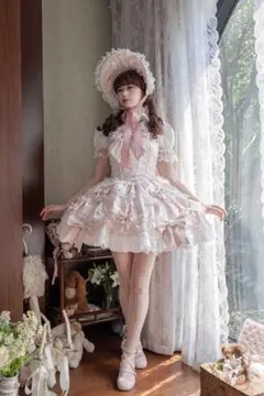 最終値下げ ちょびっツ　公式　ロリータコスプレ衣装 ピンク フリル ワンピース 最終値下げ ちょびっツ 公式 ロリータコスプレ衣装 ピンク フリル