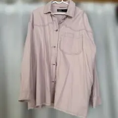 ZARA 薄いピンク ボタン付きシャツジャケット