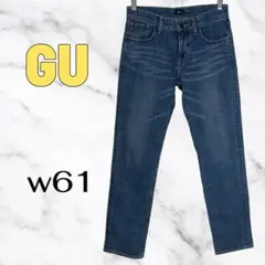 美品✨【GU】ストレッチスキニーデニムパンツ　ローライズ　美脚効果　ブルーw61