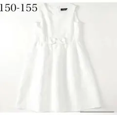 150-155コムサイズムCOMMECAISM花柄ノースリーブワンピースホワイト