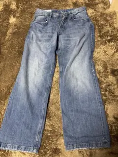 ZARA ワイドレッグ デニムパンツ ライトブルー