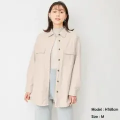 GU フェイクレザー ダブルポケットシャツ