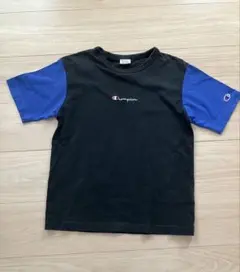 Champion Tシャツ 140cm ブラック×ブルー