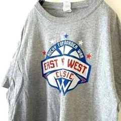 ギルダン EAST VS WEST クラシック Tシャツ L グレー灰色古着