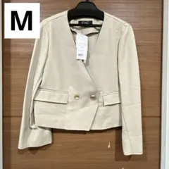 新品 クードシャンス ノーカラージャケット ベージュ ショート丈 M 38 夏のサムネイル