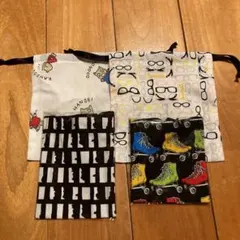 ハンドメイド　ミニミニ巾着　4点セット