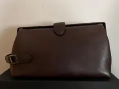 ダークブラウン レザー クラッチバッグ