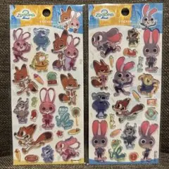 ③ ズートピア　ぷっくり クリアシール ステッカー 2枚セット