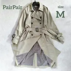 【PairPair】ペアペア　トレンチコート　ロング　ライトグリーン　カーキ　M