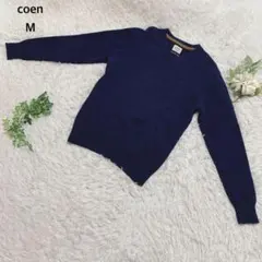 コーエン　ニット　セーター Vネック ウール100% ユニセックス　刺繍Mのサムネイル