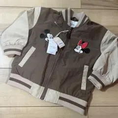 新品　リトシー　ディズニー　ミッキー　ジップアップ　アウター　ジャンパー　茶系