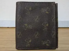 スヌーピー 二つ折り財布 ダークブラウン