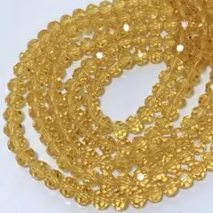 bk341/new！ガラスビーズ◇ミラーボールカット　クリアイエロー　5連