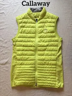 キャロウェイ　中綿ベスト　ライムグリーン 中綿ポリエステル　フロントジッパー