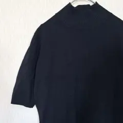 一点もの✨️FandF 【M】ハイネック 5分袖 ニットプルオーバー M ブラック