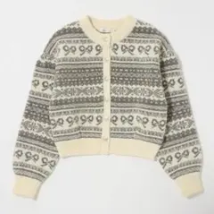 RIBBON FAIR ISLE KNIT カーディガン MOUSSY ニット
