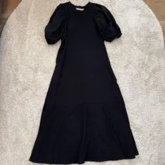 レイビームス　パフスリーブ カットソーワンピース ブラック　M