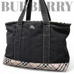 BURBERRY　バーバリー トートバック デニム ノバチェック ホースロゴ
